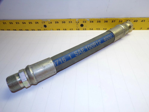 NEW DAYCO EASTMAN M716 HYDRAULIC HOSE 15" LONG 1" MNPT x 1" FNPT SAE100R12