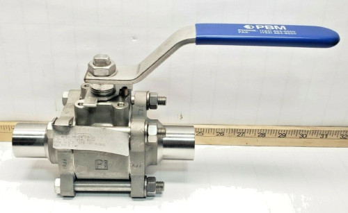 New PBM 1-1/2" Stainless Steel Ball Valve CSHLG4-V 316L RTFE SEALS 900 PSIG