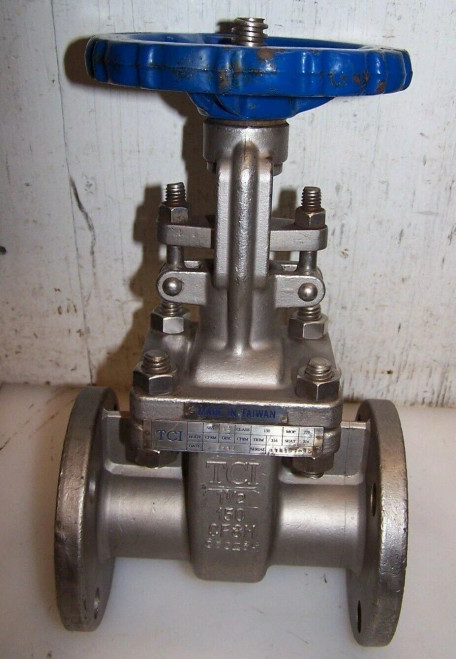 NEW TCI 1-1/2" STAINLESS STEEL GATE VALVE CF8M CLASS 150 MOP 275 MODEL C6CE6K
