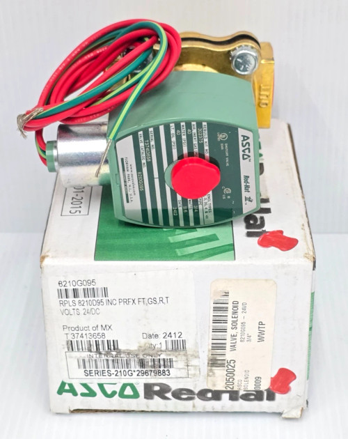 New Asco 3/4" Solenoid Valve 2-Way 2-Position Normally Closed 24 VDC 8210G095