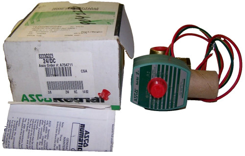 NEW ASCO RED-HAT II 3/8" SOLENOID VALVE 24 VDC 1.4 WATT 10-150 PSI 8223G323