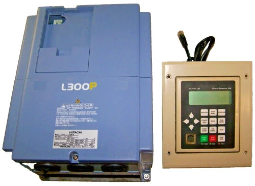 HITACHI 15 HP VARIABLE FREQUENCY DRIVE 3 PH 380/480 VAC 24 AMPS L300P-110HFU
