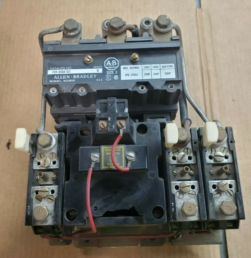 ALLEN BRADLEY SIZE 3 MOTOR STARTER 480 VAC COIL 600 VAC 50 HP 3 PHASE 709-DOA103