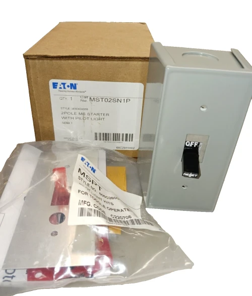 NEW EATON MST02SN1P 2 POLE MS STARTER WITH PILOT LIGHT