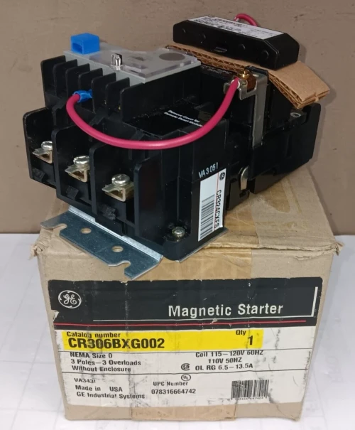 NEW GE CR306BXG002 SIZE 0 MOTOR STARTER 600 VAC 120V COIL CR324CXFS