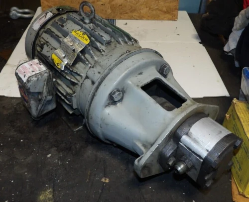 BALDOR 5 HP PUMP MOTOR 208-230/460 VAC 3Ø 1725 RPM 184TC FRAME W BOSCH GEAR PUMP
