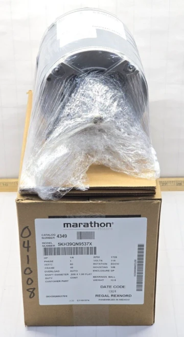 NEW MARATHON 1/6 HP ELECTRIC MOTOR 115V 1 PHASE 48 FRAME 1725 RPM 5KH39QN9537X