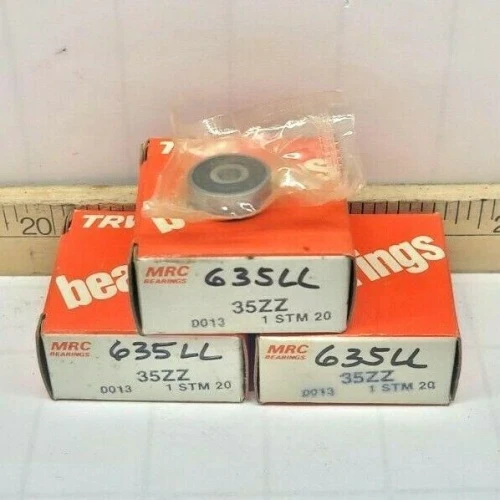 LOT OF 3 NEW MRC/TRW 35ZZ DEEP GROOVE SEALED BALL BEARINGS 5 MM X 19 MM X 6 MM