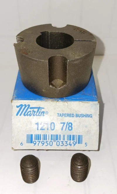 NEW MARTIN SPROCKET 1210 7/8 TAPERED BUSHING 0.875" BORE 3/16 X 3/32" KEYWAY