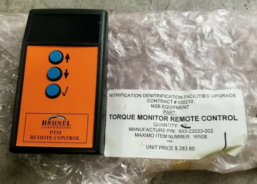 NEW BRUNEL TORQUE MONITOR REMOTE CONTROL 9 VOLT 693-22033-002