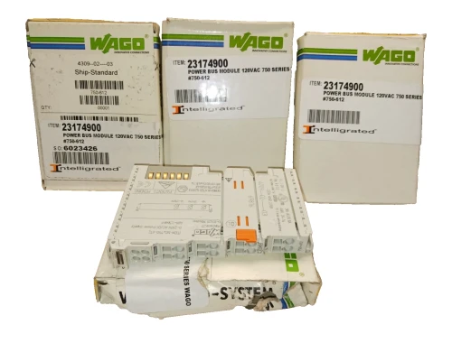 4) NEW WAGO 750-612 POWER SUPPLY BUS MODULE 120 VAC LOT OF 4