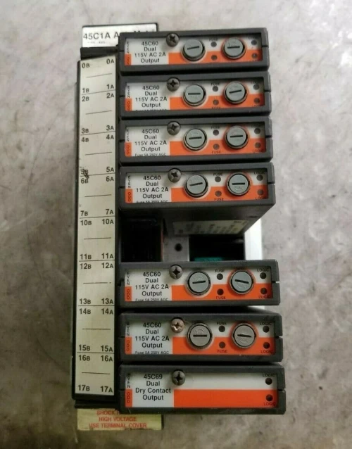 AUTOMATE 45C69 PROGRAMMABLE CONTROLLER W/ 7 OUTPUT MODULES 120 VAC