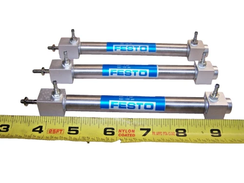 3) NEW FESTO 2-1/2" STROKE PNEUMATIC CYLINDER 1/2" BORE D0-12-74-PP LOT OF 3