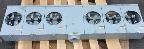 DURHAM 1005380A 300/250 AMP 6-GANG METER BANK 100A PER POS 4-JAW RINGLESS 600V