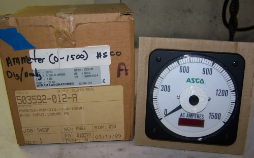 NEW ASCO CROMPTON 077-DI 0-15000 AC AMPERES PANEL METER 503592-012-A
