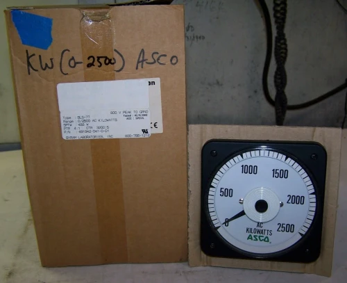 NEW ASCO CROMPTON BLS-77 0-2500 AC KILOWATTS PANEL METER 491942-041-D-D1