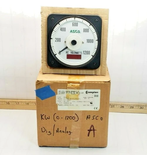 New Asco BLD-77 Kilowatt Panel Meter 0-1200 AC KW 24 VDC 503592-039-D-R-D-M
