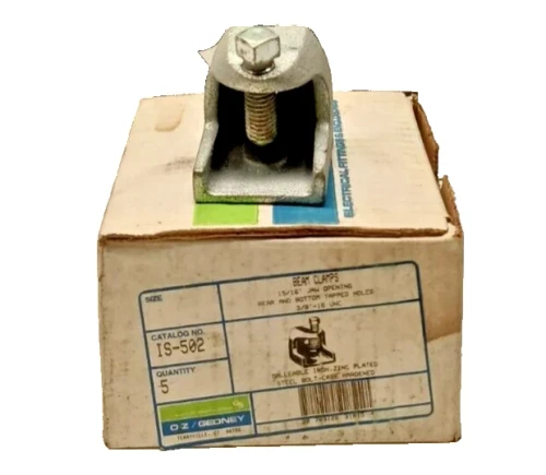 5) NEW O-Z-GEDNEY IS-502 BEAM CLAMPS 15/16" JAW OPENINGS 3/8"-16 UNC LOT OF 5