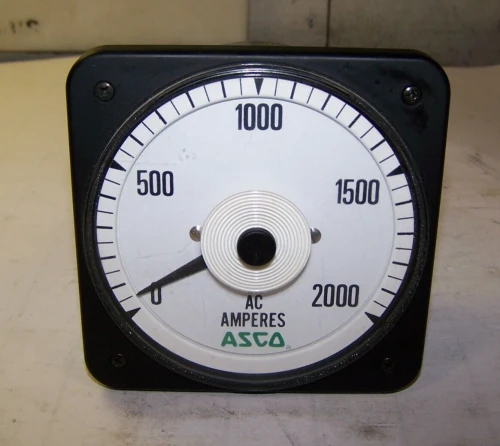 ASCO CROMPTON BLS-77 0-2000 AC AMPERES PANEL METER 491942-014