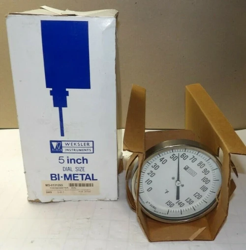 NEW WEKSLER 0-150º F BI-METAL THERMOMETER 5 INCH DIAL 3/4" NPT 5A04