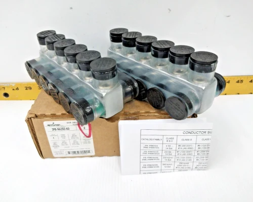 2 New Penn Union Clear Insulated Aluminum Power Bar 350 MCM-10 SOL IPB-NA350-6D