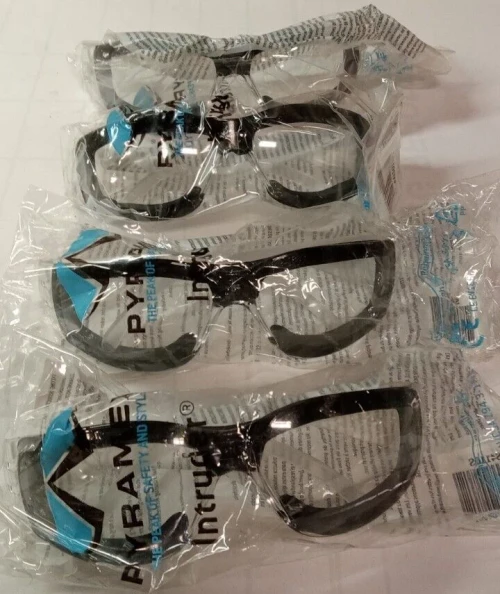 LOT OF 4) NEW PYRAMEX INTRUDER SAFETY GLASSES ANSI Z87 S4110STFP