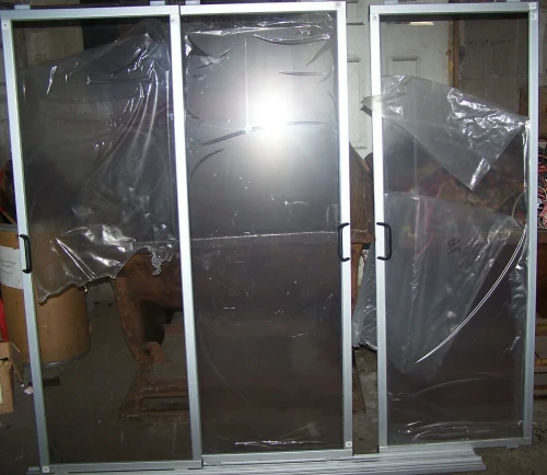 NEW 3 ALUMINUM DOOR SET 67" X 24-1/4" WITH BOTTOM TOP TRACK FOR FACTORY MACHINE