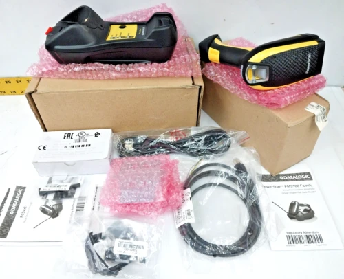 New Datalogic PowerScan Handheld Barcode Scanner & Charging Base Station PM9100