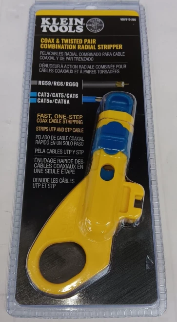 NEW KLEIN TOOLS VDV110-295 COAX & TWISTED PAIR COMBINATION RADIAL STRIPPER