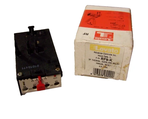 NEW LOVATO THERMAL OVERLOAD RELAY 4.5-7.5 AMPS 600 VAC 3 POLE RF9-K