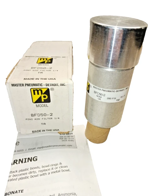 NEW MASTER PNEUMATICS 1/4" MINI AID FILTER 200 PSI BFD50-2