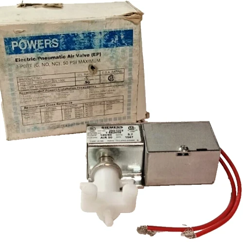 NEW LANDIS & GYR SIEMENS 2651006 POWERS PNEUMATIC AIR VALVE 3-PORT 50PSI 480 VAC