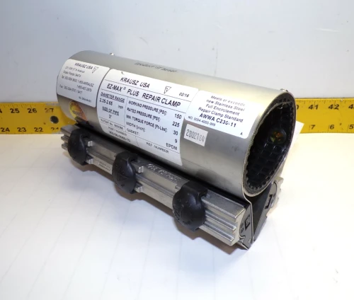 NEW KRAUSZ EZ-MAX 2" PIPE REPAIR CLAMP DIAMETER RANGE 2.35-2.65" 202-56-0059-10