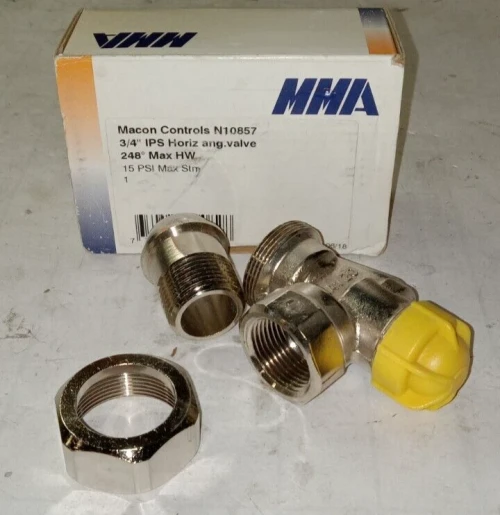 NEW MACON CONTROLS THERMOSTATIC RADIATOR VALVE HORIZONTAL ANGLE 3/4" N10857