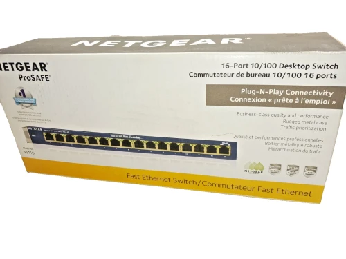 NEW NETGEAR PROSAFE FS116 FAST ETHERNET SWITCH 16 PORT 10/100