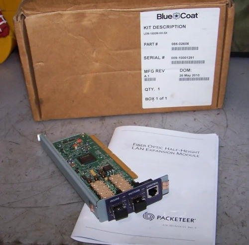NEW PACKETEER LEM-1000M-HH-SX FIBER OPTIC HALF-HEIGHT LAN EXPANSION MODULE