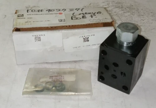 NEW SUN HYDRAULICS CXDAXAN CARTRIDGE CHECK VALVE W/ GDQ/S MANIFOLD CXDAXAN-GDQ/S