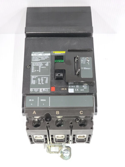 New Square D PowerPact 20 Amp I-Line Circuit Breaker 600V 3P 100 kA HJA36020YP
