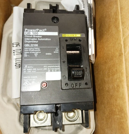 New Square D PowerPact 100 Amp Circuit Breaker 2 Pole 240 VAC QBL22100
