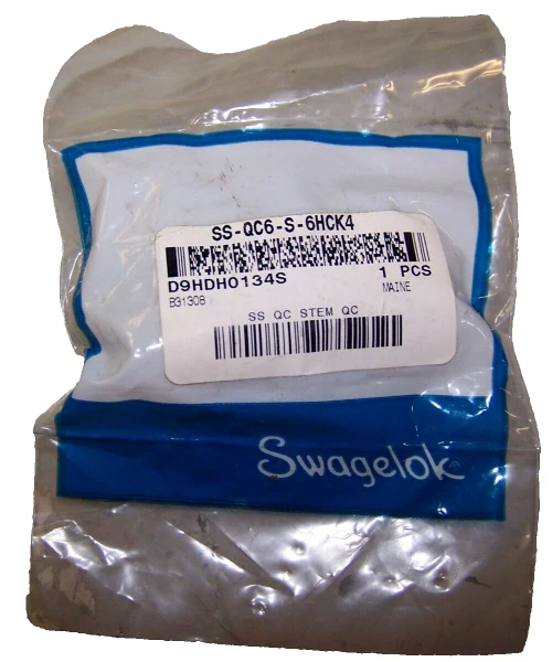 NEW SWAGELOK 3/8" STAINLESS STEEL SS-QC6-S-6HCK4 QUICK CONNECT D9HDH0134S
