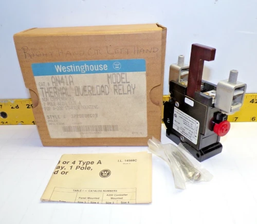 NEW WESTINGHOUSE SIZE 4 THERMAL OVERLOAD RELAY 600 VAC 1 POLE AN41A