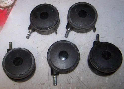 SET OF 5 SWIVEL CASTER SHELF / UTILITY CART WHEELS LOT OF 5