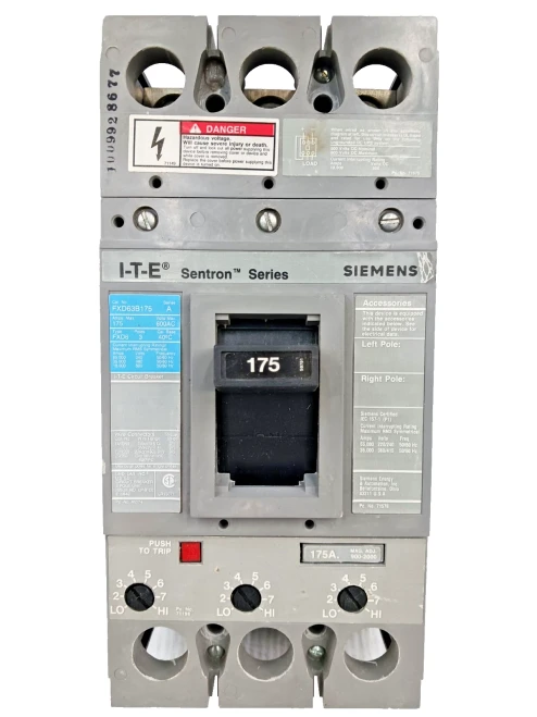 Siemens ITE Sentron 175 Amp Circuit Breaker 3 Pole 600 VAC FXD63B175 (Flaw)