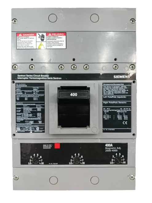 Siemens 400 Amp Circuit Breaker 3 Pole 600 VAC HHJXD63B400