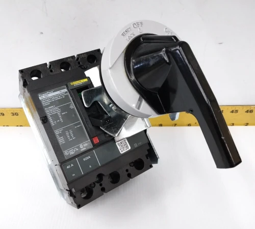 New Square D 40 Amp Circuit Breaker W/ Handle Mech. 600 VAC 3 Pole HLL36040LV