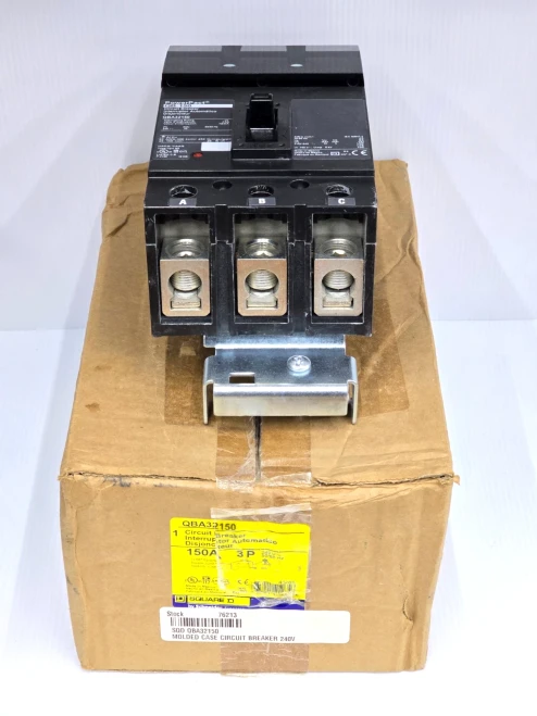 New Square D PowerPact 150 Amp I-Line Circuit Breaker 240 VAC 3P 10 kA QBA32150