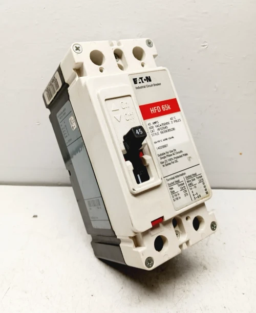 New Eaton 45 Amp Circuit Breaker 2 Pole 600 VAC / 250 VDC HFD2045