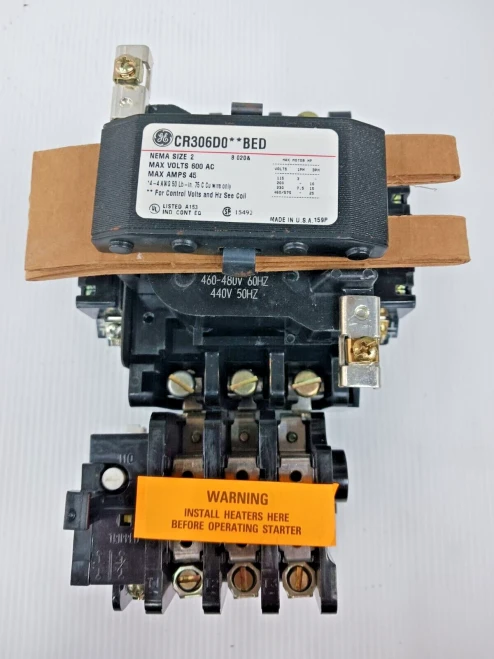 New GE Size 2 Motor Starter 25 HP 3 Phase 600 VAC 45 AMP CR306D0**BED