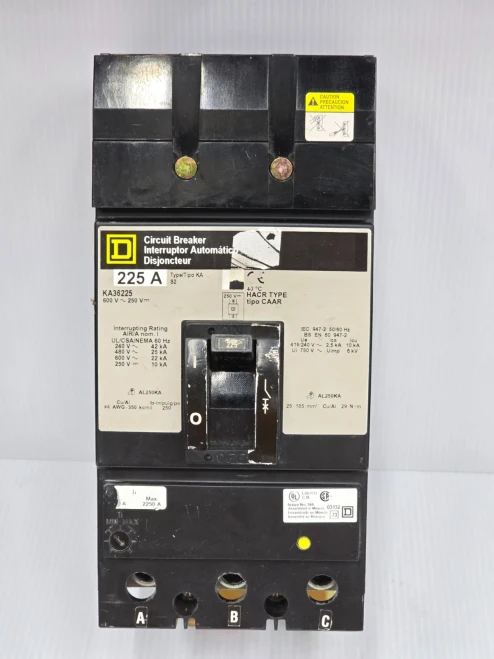 Square D 225 Amp I-Line Circuit Breaker 600 VAC 3 Pole 42 kA KA36225
