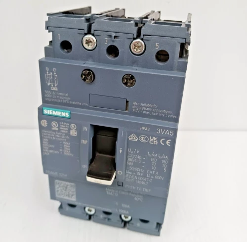 New Siemens 100 Amp Circuit Breaker 3VA5110-6ED31 3 Pole 480 Vac *FLAWED*